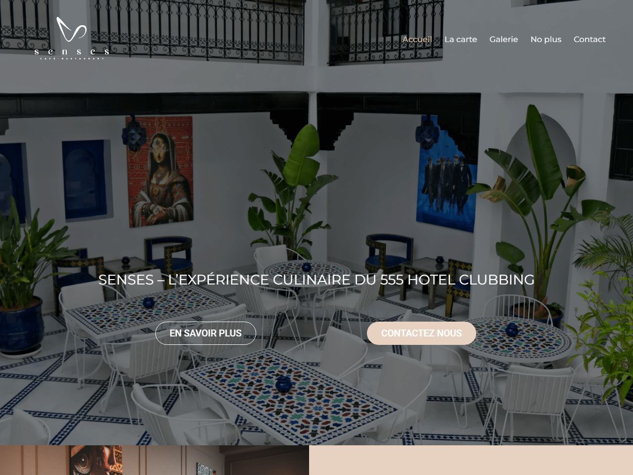 Senses café restaurant website
