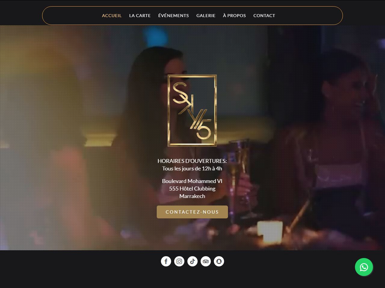 Sky Five Marrakech website