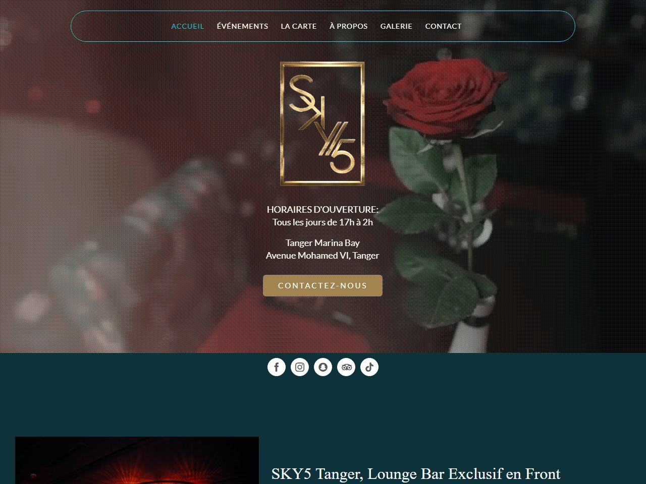 Sky Five Tanger website